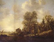 REMBRANDT Harmenszoon van Rijn View of a Town on a River Sweden oil painting artist